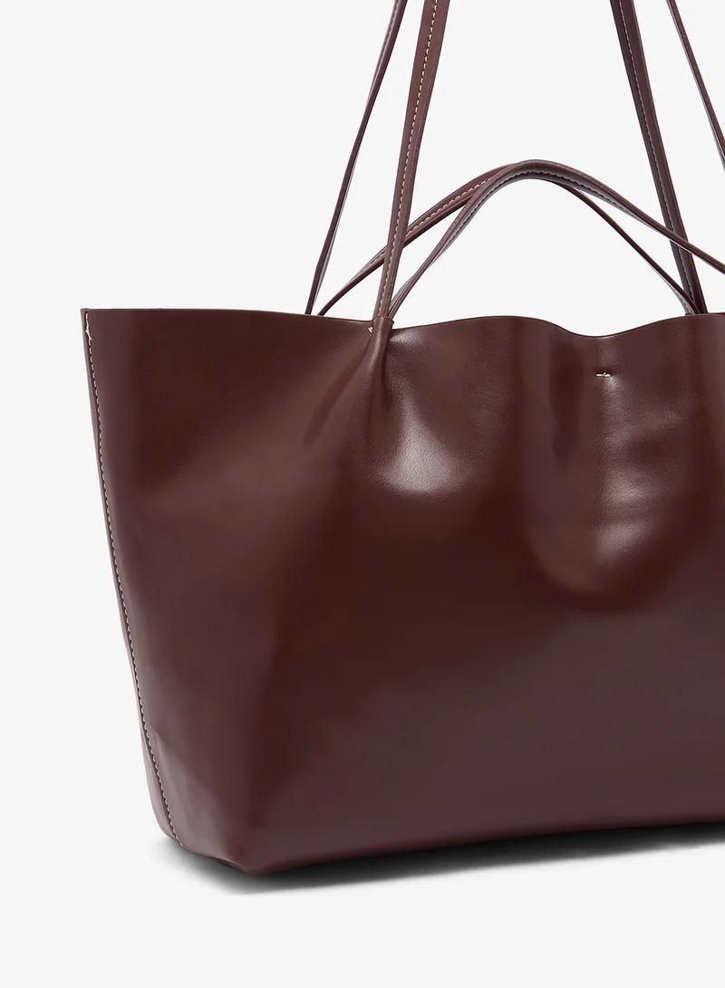 ELLA Burgandy East-To-West Tote Bag With Handle And Strap for Women | Best Price UAE